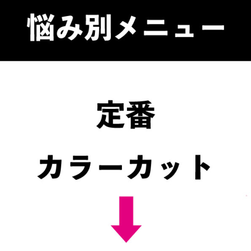 ここから下は定番のカラーカットメニューです