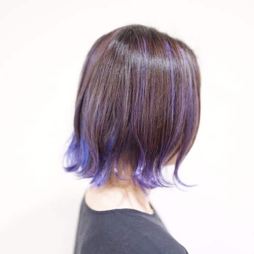 インナーカラー＋透明感カラー＋似合わせカット　